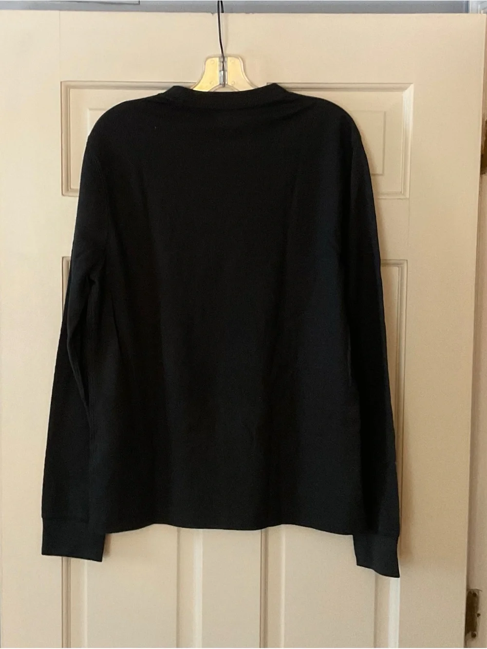 J.Crew Long-sleeve thermal crewneck tee Shirt T-shirt Faded Black Mens M NWT